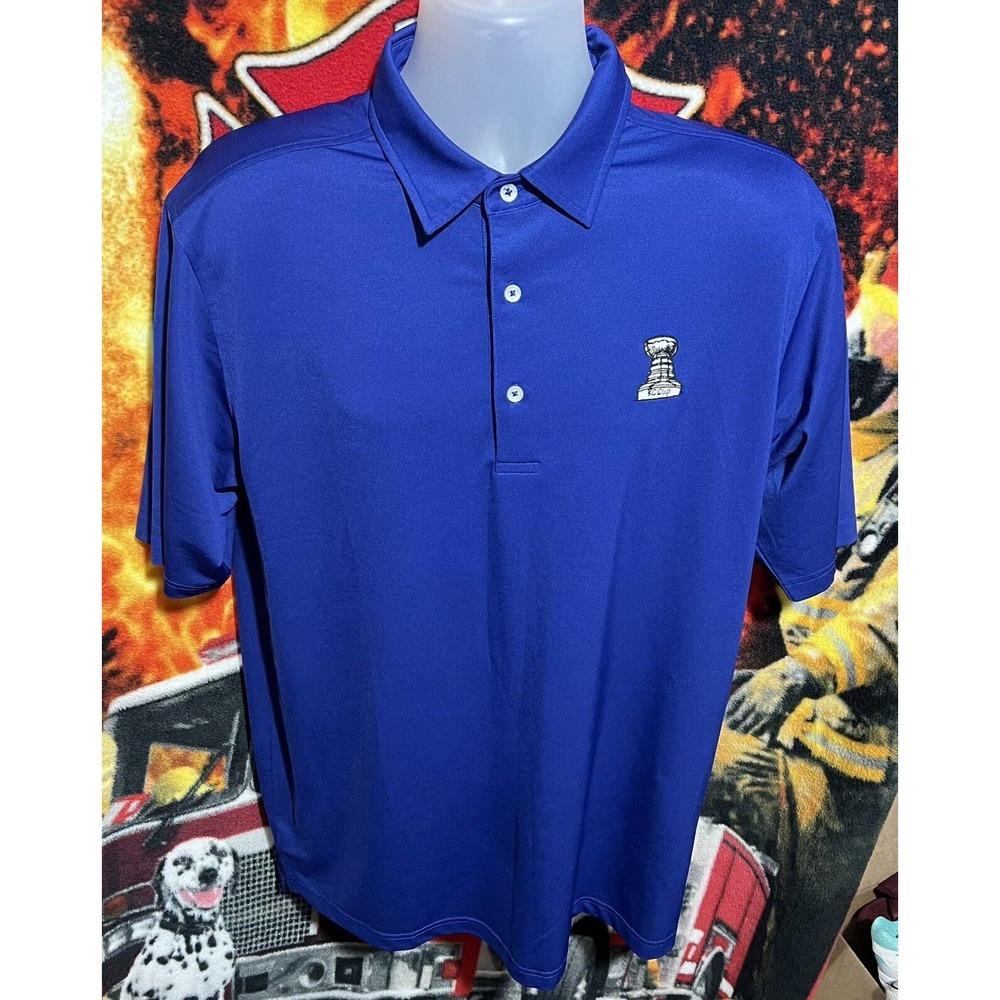 Donald‎ Ross Polo Shirt Mens Medium Blue Performance KC Cup Golf Logo